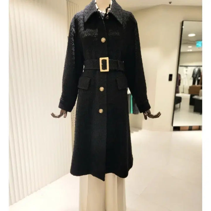 [BUNJANG] MOJO.S.PINE Belted Wool Coat Black Size 55 / 새상품) 모조에스핀 코트 55