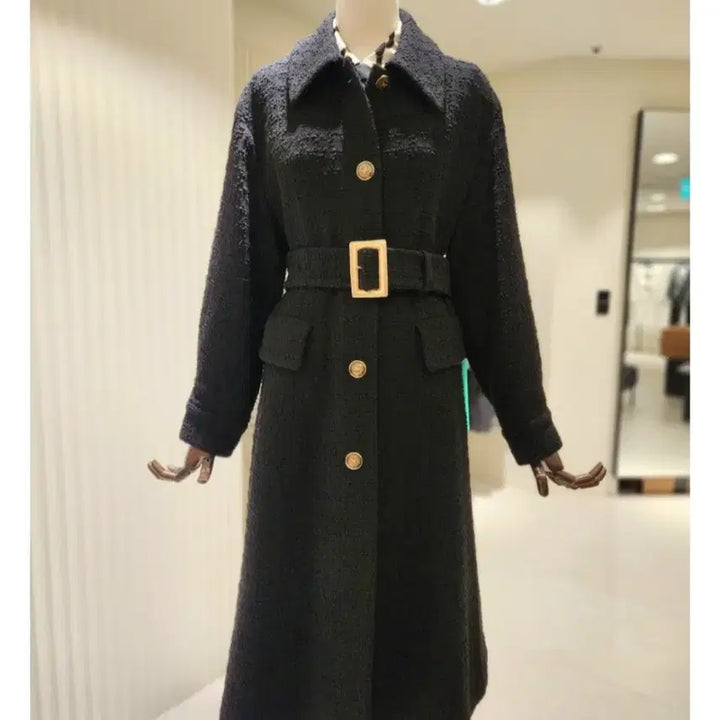 [BUNJANG] MOJO.S.PINE Belted Wool Coat Black Size 55 / 새상품) 모조에스핀 코트 55