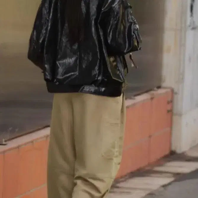 [BUNJANG] ZARA Leather Bomber Jacket - Men&