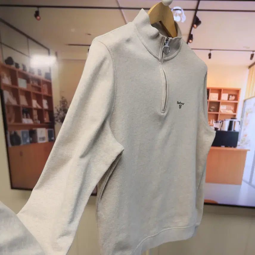 [BUNJANG] Barbour Half-Zip Sweatshirt / 바버 반집업 맨투맨 깔끔한 감성 하나