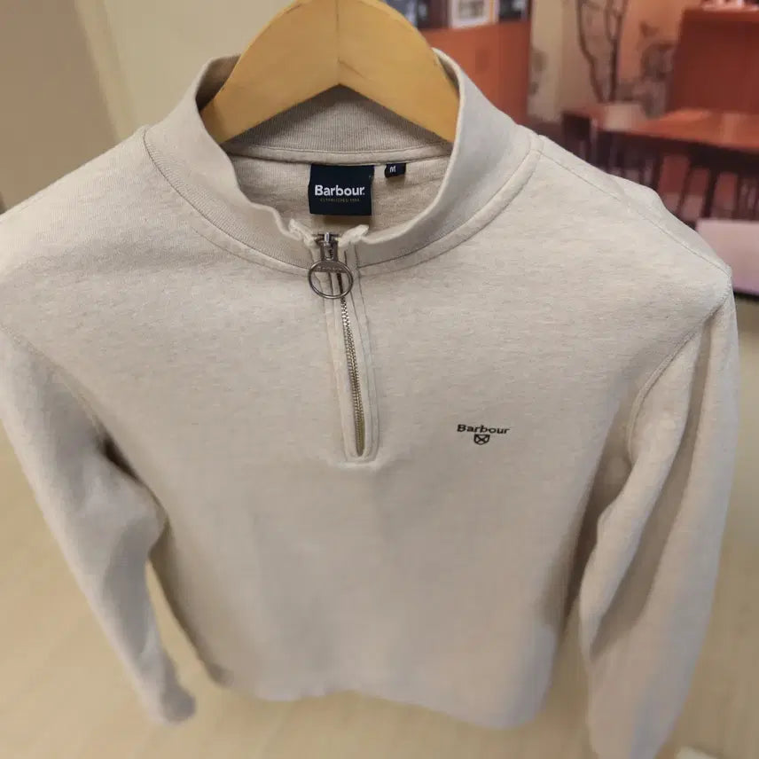[BUNJANG] Barbour Half-Zip Sweatshirt / 바버 반집업 맨투맨 깔끔한 감성 하나
