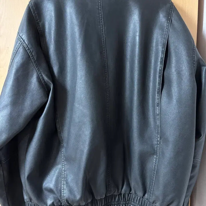 [BUNJANG] Mahagrid Faux Leather Blouson Jacket / WASHED FAUX LEATHER BLOUSON
