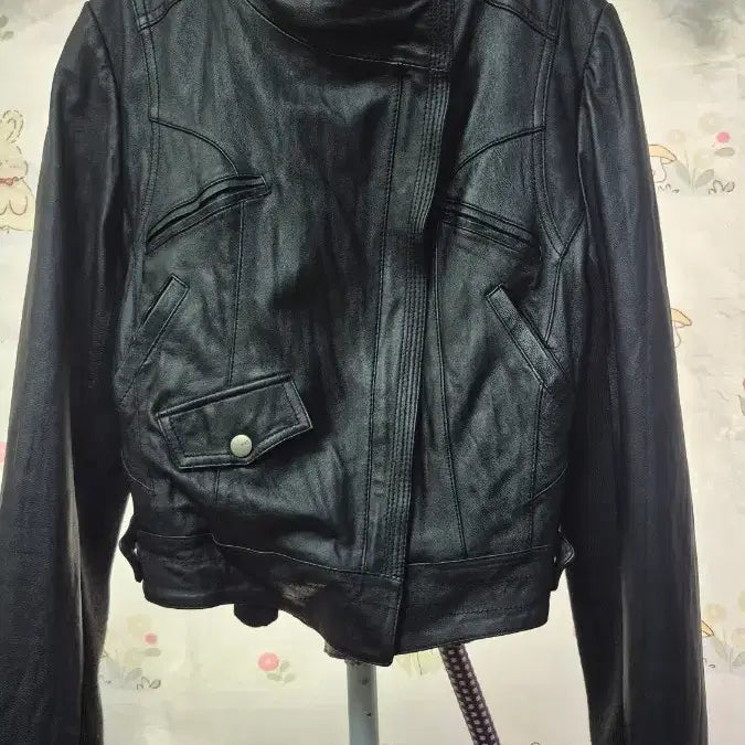 [BUNJANG] Enc Leather Jacket with Detachable Knit Hood / Enc   니트 후드(탈착)  양가죽  크륩  자켓