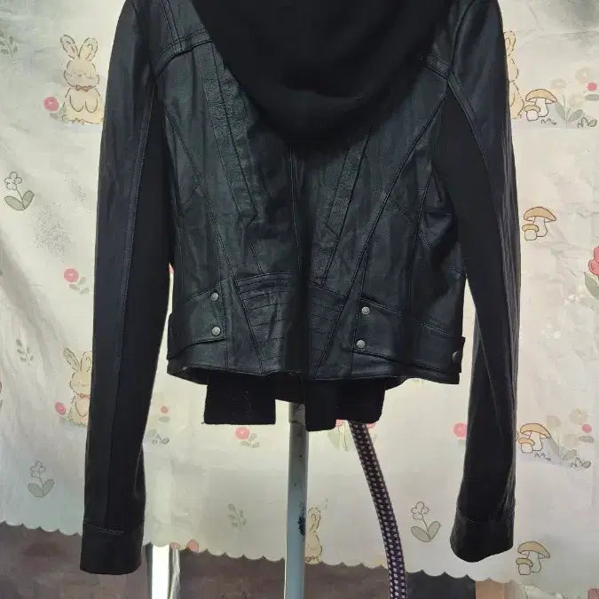 [BUNJANG] Enc Leather Jacket with Detachable Knit Hood / Enc   니트 후드(탈착)  양가죽  크륩  자켓
