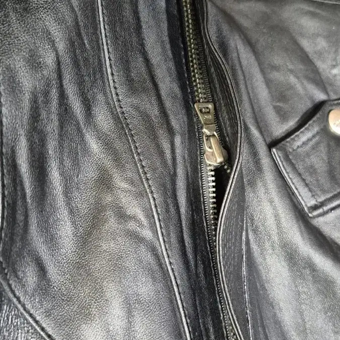 [BUNJANG] Enc Leather Jacket with Detachable Knit Hood / Enc   니트 후드(탈착)  양가죽  크륩  자켓