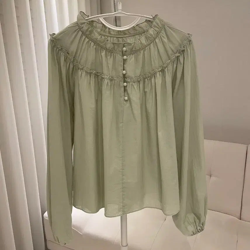 [BUNJANG] Light Khaki Blouse / 라이트카키 블라우스