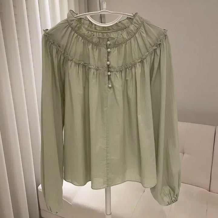 [BUNJANG] Light Khaki Blouse / 라이트카키 블라우스