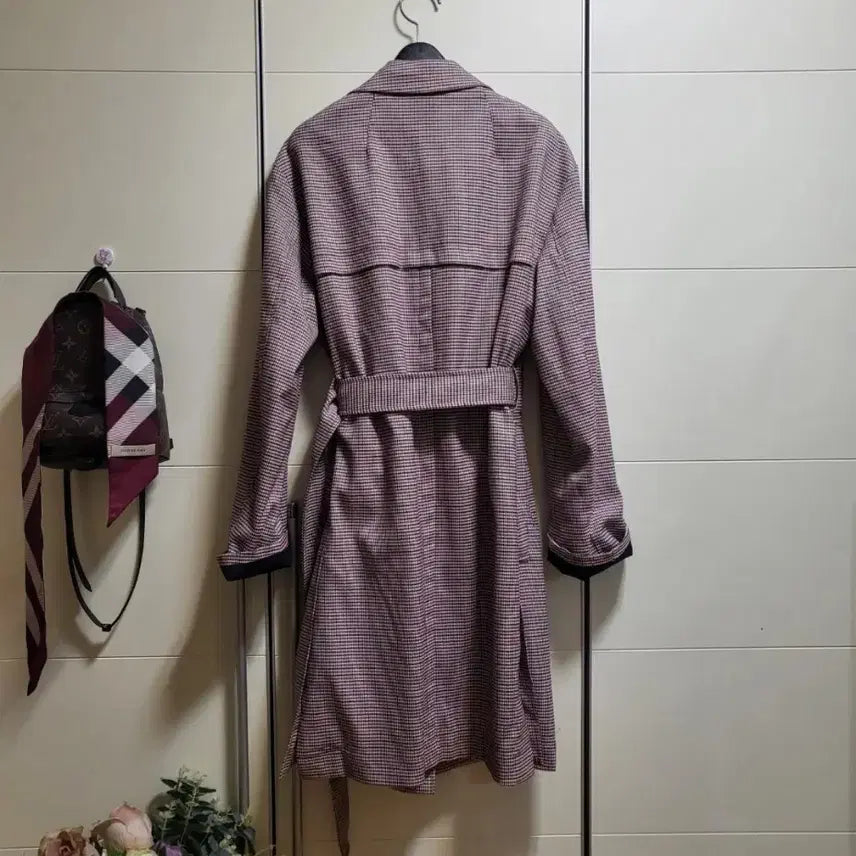 [BUNJANG] Daniel Este Houndstooth Check Belted Coat / 다니엘 에스떼 하운드투스 체크 벨트 코트