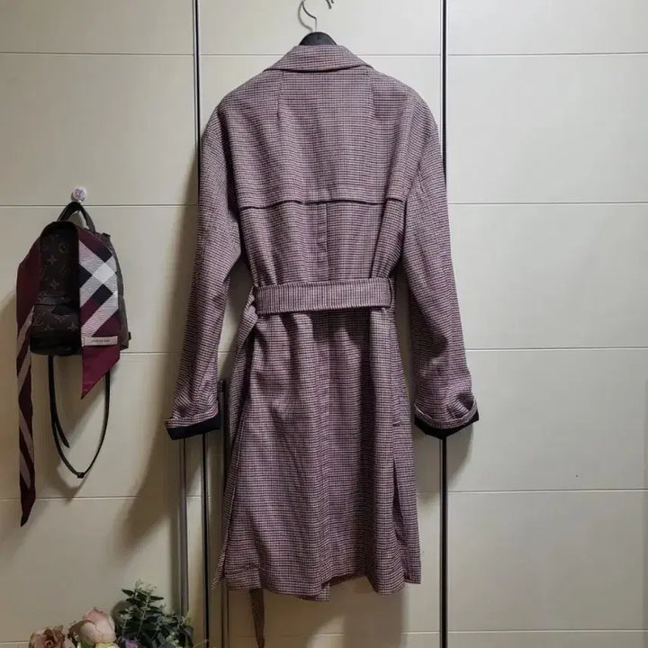 [BUNJANG] Daniel Este Houndstooth Check Belted Coat / 다니엘 에스떼 하운드투스 체크 벨트 코트