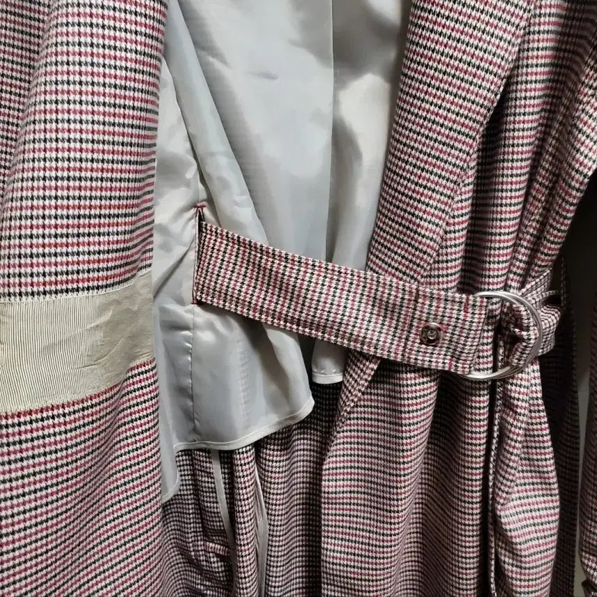 [BUNJANG] Daniel Este Houndstooth Check Belted Coat / 다니엘 에스떼 하운드투스 체크 벨트 코트
