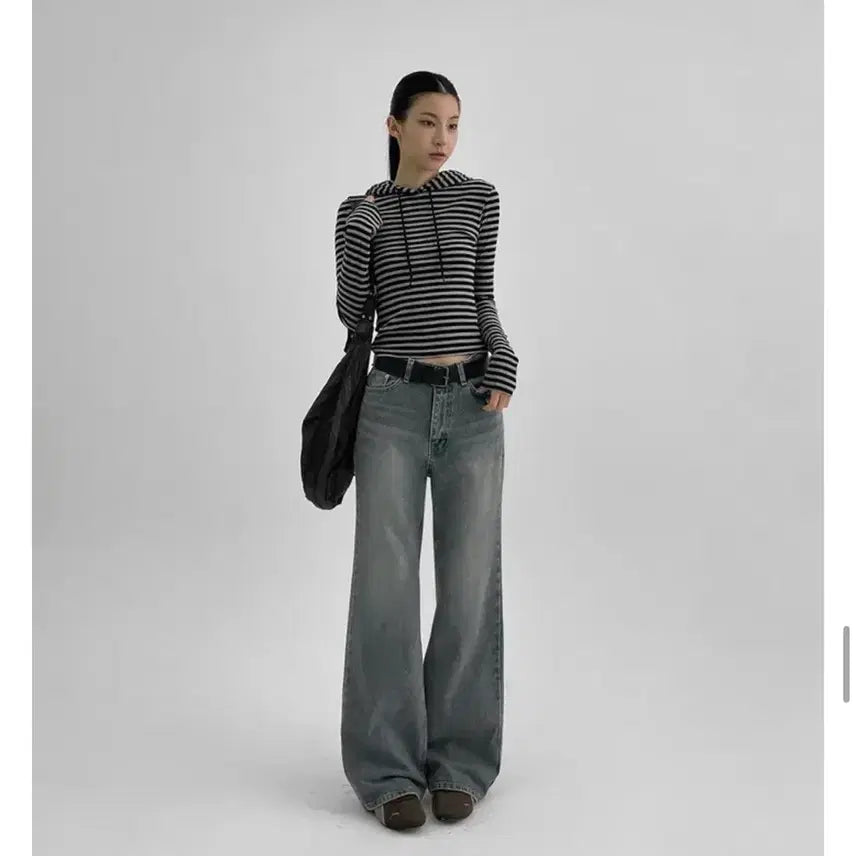[BUNJANG] Black Up Wide Bootcut Denim Pants / 블랙업 와이드 부츠컷 데님팬츠 중청