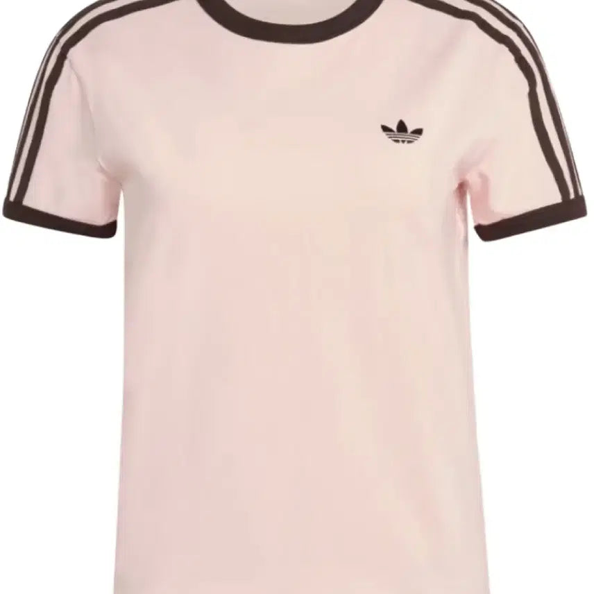 [SOLD OUT] 아디다스 W 3-스트라이프 슬림 티 샌드핑크 반팔
