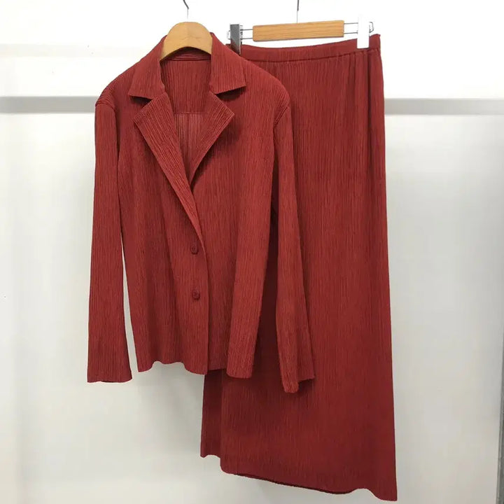 [BUNJANG] Issey Miyake Fete Pleats Jacket Skirt Set / 이세이미야케 FETE 플리츠 자켓 스커트 셋업 2 플리츠플리즈