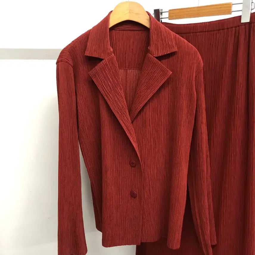 [BUNJANG] Issey Miyake Fete Pleats Jacket Skirt Set / 이세이미야케 FETE 플리츠 자켓 스커트 셋업 2 플리츠플리즈