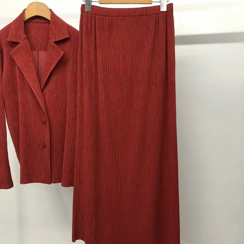 [BUNJANG] Issey Miyake Fete Pleats Jacket Skirt Set / 이세이미야케 FETE 플리츠 자켓 스커트 셋업 2 플리츠플리즈