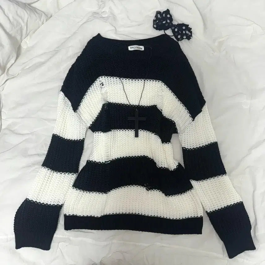 [BUNJANG] Vintage Y2K Damaged Knit Dress / 데미지 니트 원피스 빈티지 y2k 공겜여주 씬키드 고스펑크 서브컬쳐 갸루