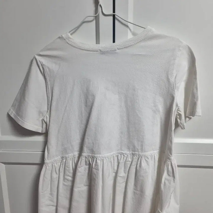 [BUNJANG] Zara White Frill Short Sleeve T-Shirt / 자라 화이트 프릴 반팔 티셔츠 면티 스몰 zara