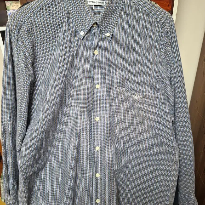 [BUNJANG] Emporio Armani Checkered Long Sleeve Shirt / 엠포리오 아르마니 체크 긴팔 셔츠
