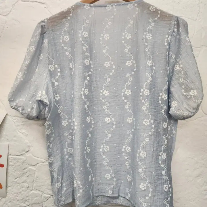 [BUNJANG] Floral See-Through Blouse / 잔꽃시스루블라우스 (새상품)