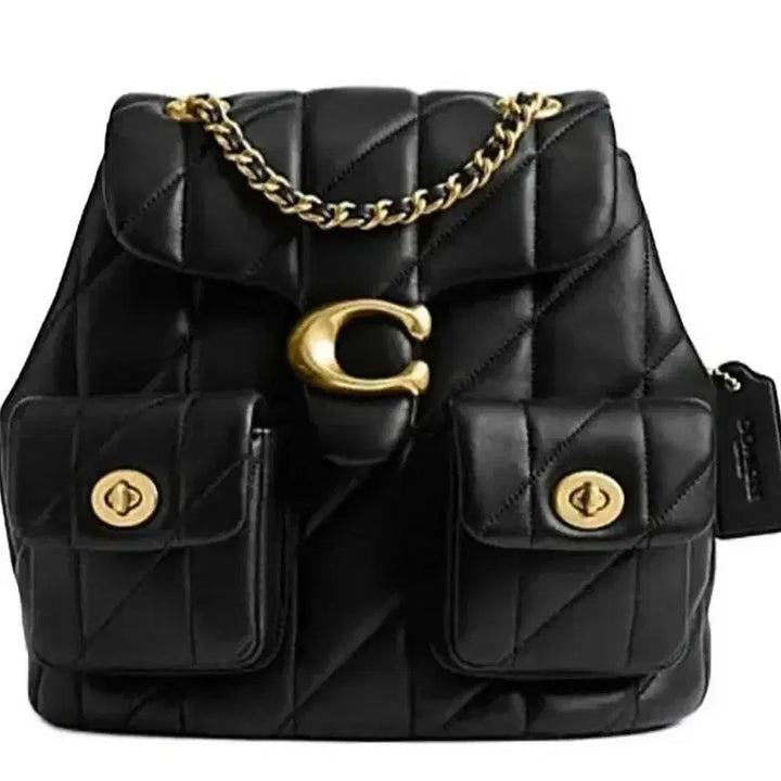 [BUNJANG] Coach Quilted Leather Backpack Black (Sealed) / 코치 퀼팅 가죽 백팩 블랙 미개봉 정품