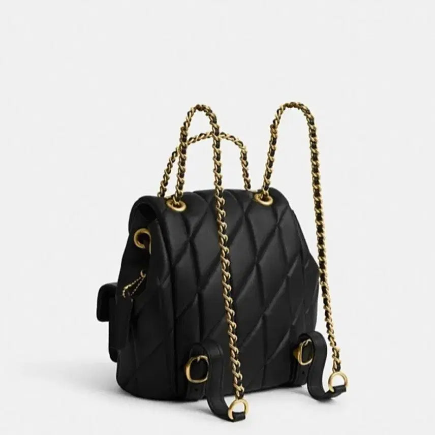 [BUNJANG] Coach Quilted Leather Backpack Black (Sealed) / 코치 퀼팅 가죽 백팩 블랙 미개봉 정품