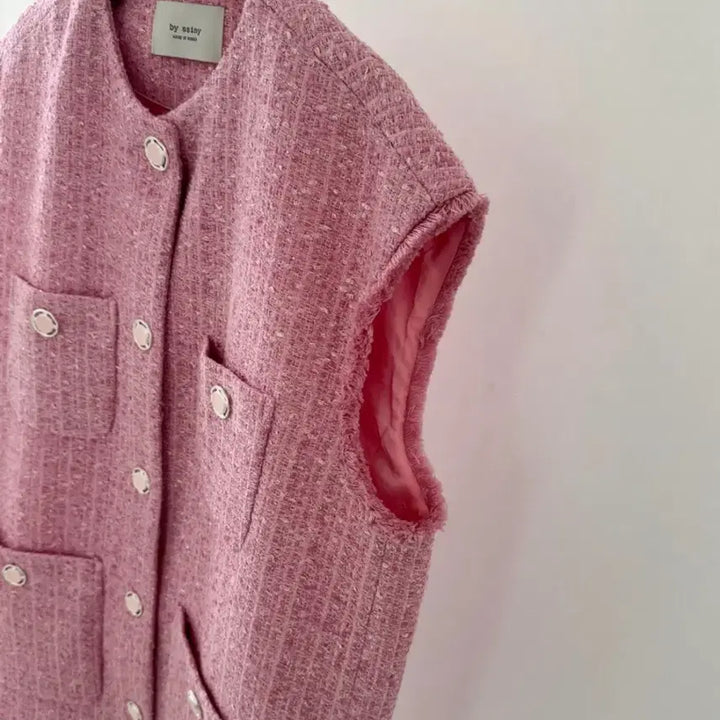 [BUNJANG] Byssiny Sweet and Sour Tweed Vest (Pink) / 바이씨니 새콤달콤 베스트(핑크)