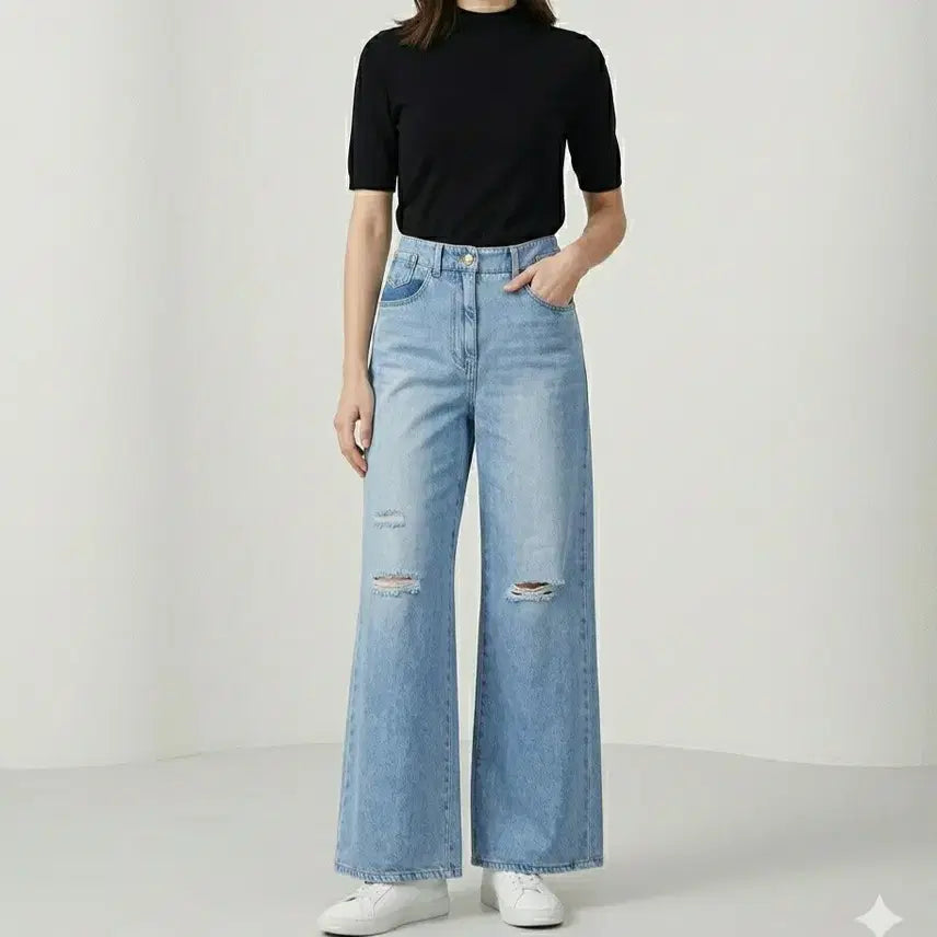 [BUNJANG] Ozweego Wide Denim Pants / [25]오즈세컨 와이드 데님 팬츠