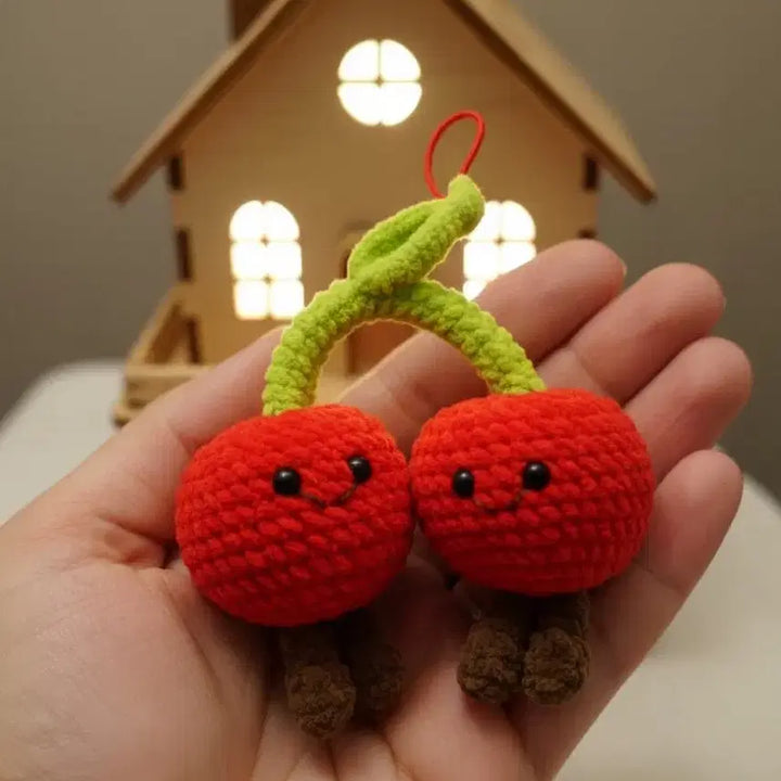 [BUNJANG] Handmade Double Cherry Crochet Keyring / [당일발송] 상큼함 2배! 귀요미 체리 친구들 핸드메이드 코바늘 키링