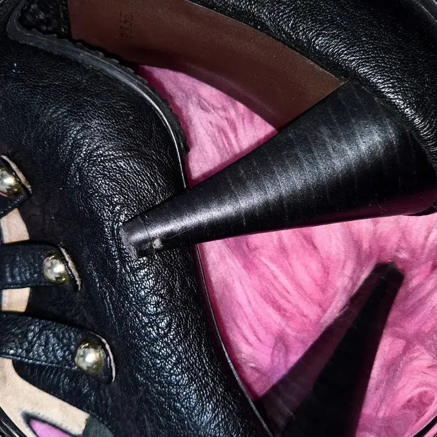 [BUNJANG] Napoleon Studded Leather Heels / Napoleon