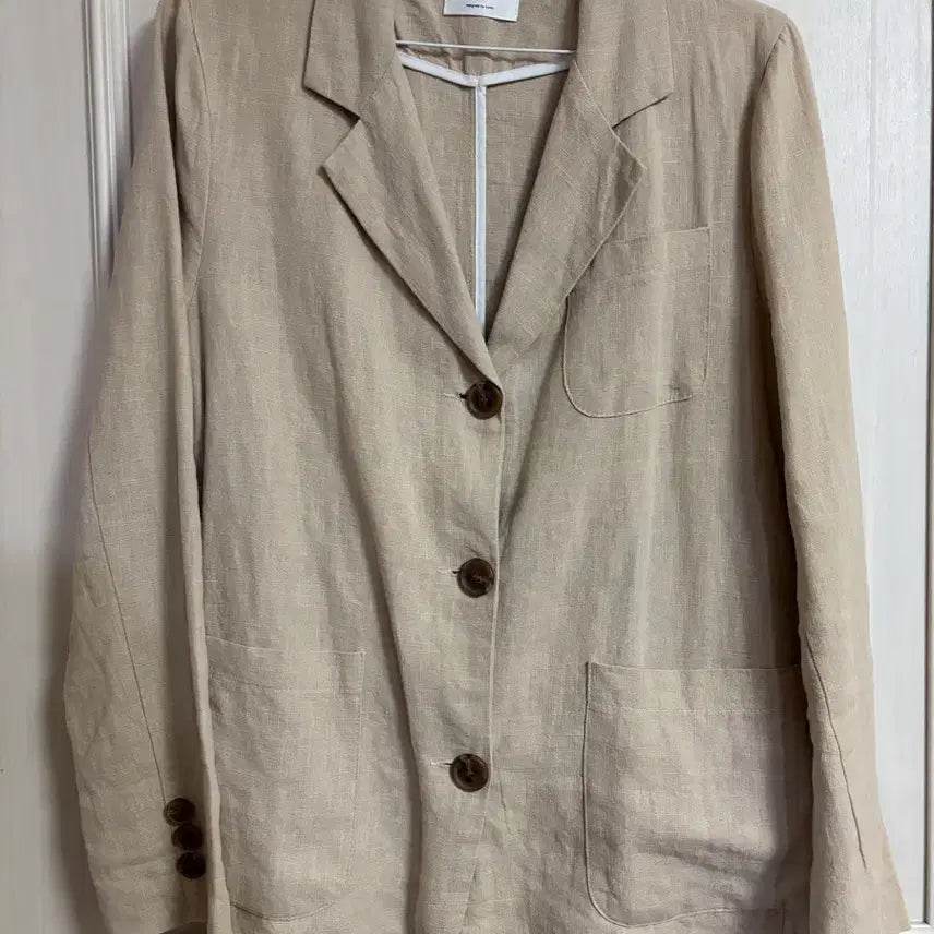 [BUNJANG] Ivory Linen Jacket and Shorts Set / 아이보리 린넨 자켓+반바지 세트