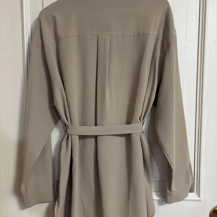 [BUNJANG] MIXXO Beige Belted Shirt Blouse / 미쏘 베이지 벨트 셔츠블라우스