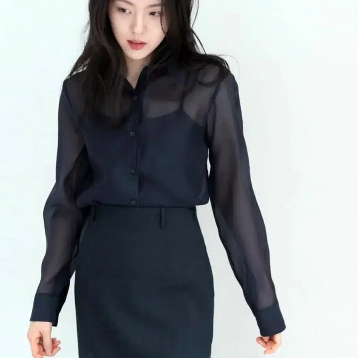 [SOLD OUT] 누아르테(NOUARTE) 글렌 시어 블라우스셔츠 55-66 새상품