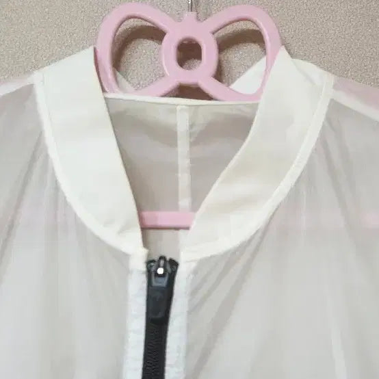 [BUNJANG] Descente White See-Through Windbreaker Jumper / 데상트 화이트 시스루 바람막이 점퍼