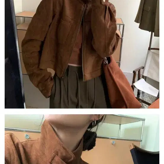 [BUNJANG] Cream Cropped Short Jacket Outerwear / 크롭 숏 자켓 아우터 블랙