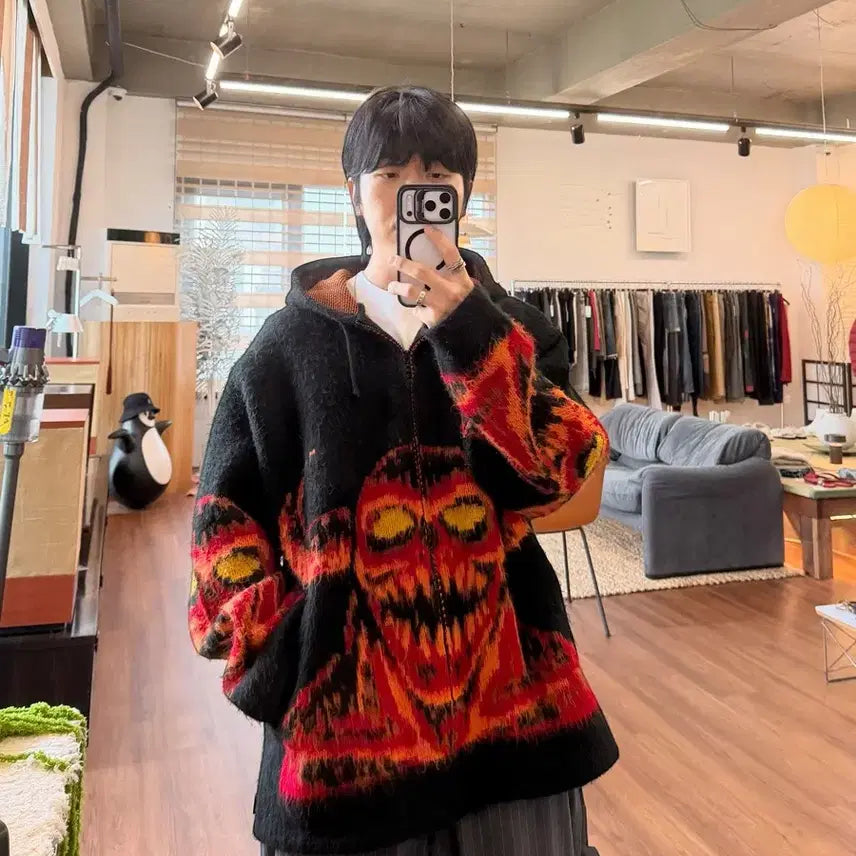 [BUNJANG] Supreme 24SS Toy Machine Zip-Up Hoodie Sweater / 슈프림 24SS 토이머신 집업 후드 스웨터
