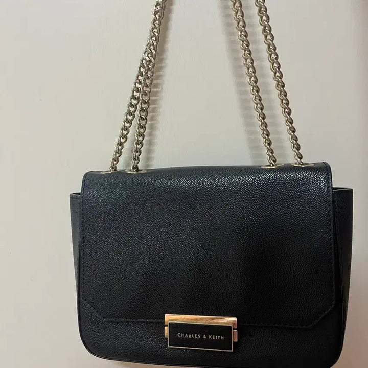 [BUNJANG] Charles &amp; Keith Black Chain Shoulder Bag / 찰스앤키스 블랙 체인 가방