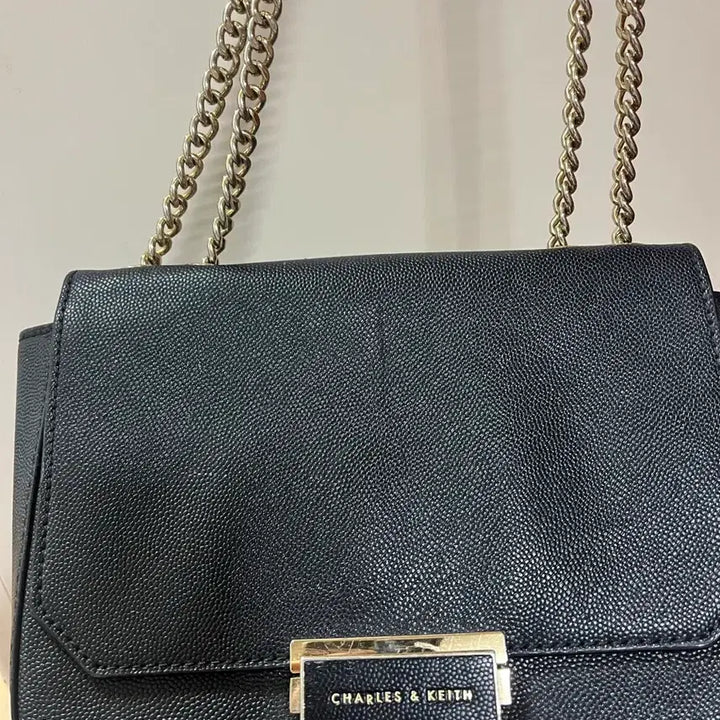 [BUNJANG] Charles &amp; Keith Black Chain Shoulder Bag / 찰스앤키스 블랙 체인 가방