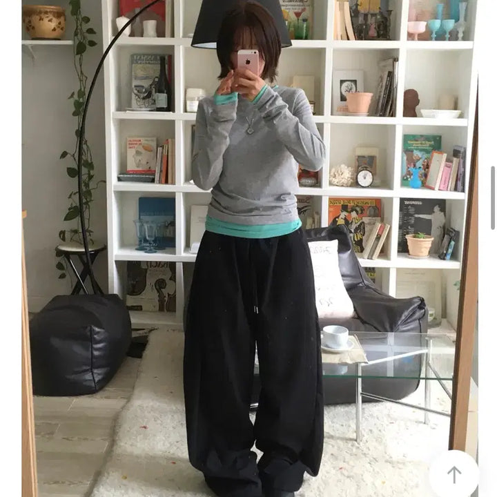 [SOLD OUT] 레이어드 긴팔티셔츠 (민트,레드,그레이)