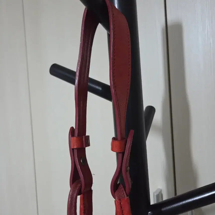 [BUNJANG] YURT Leather Bucket Bag - Red Shoulder Bag / 유르트 가죽 버킷백 레드 숄더백