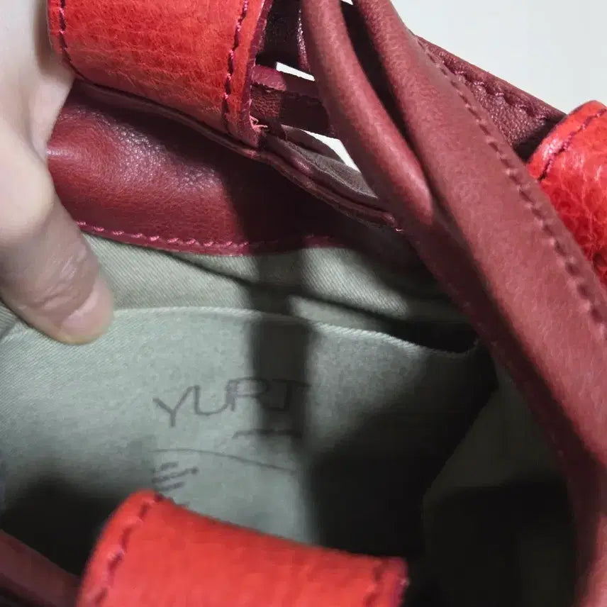 [BUNJANG] YURT Leather Bucket Bag - Red Shoulder Bag / 유르트 가죽 버킷백 레드 숄더백