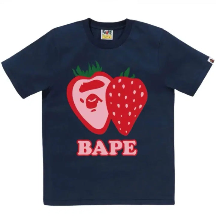 [BUNJANG] BAPE Strawberry T-shirt Navy Blue XL / 베이프 스트로베리 티셔츠 네이비 블루 XL