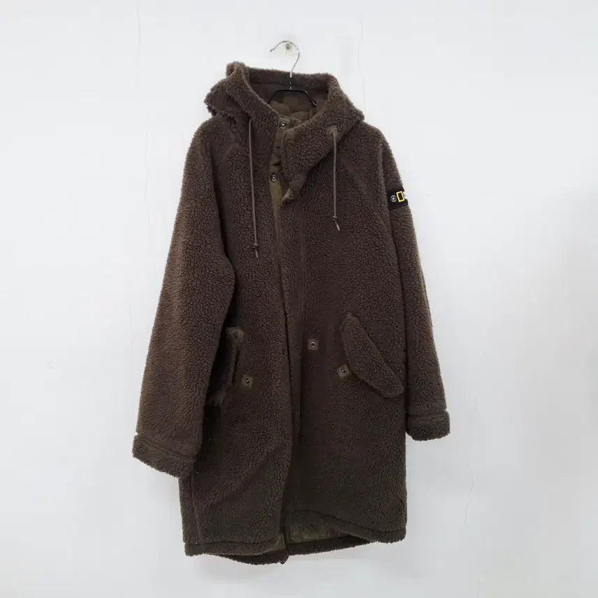 [BUNJANG] National Geographic Lapus Fleece Boucle Jumper Jacket (Khaki, Size 100) / 내셔널지오그래픽 라푸스 플리스 부클 점퍼 후리스 자켓 공용 100 카키
