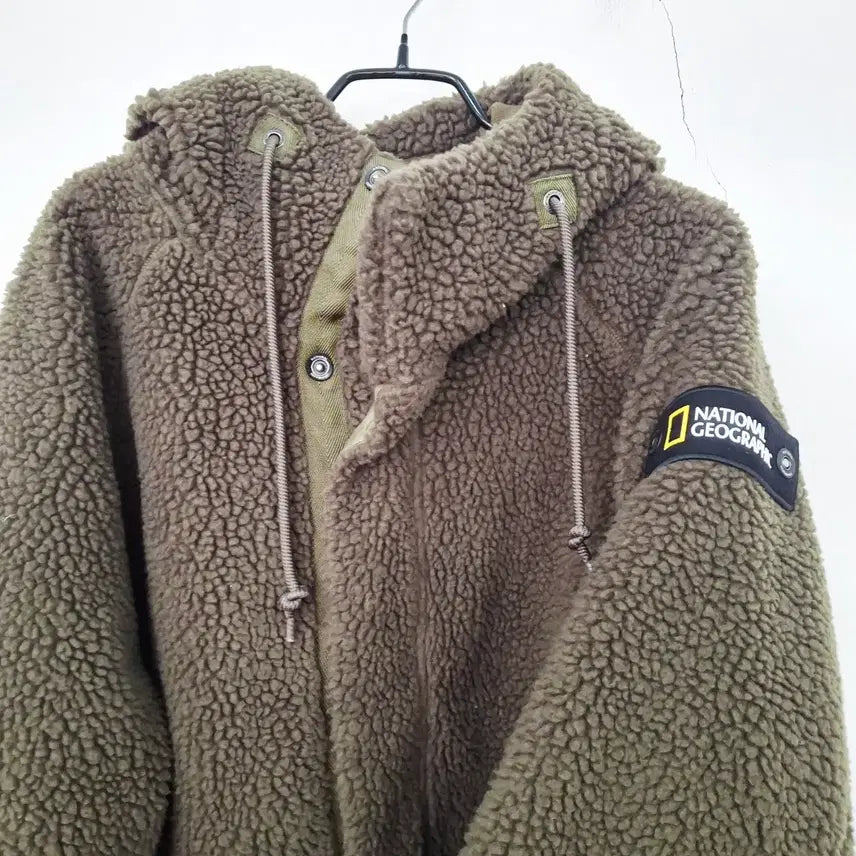 [BUNJANG] National Geographic Lapus Fleece Boucle Jumper Jacket (Khaki, Size 100) / 내셔널지오그래픽 라푸스 플리스 부클 점퍼 후리스 자켓 공용 100 카키
