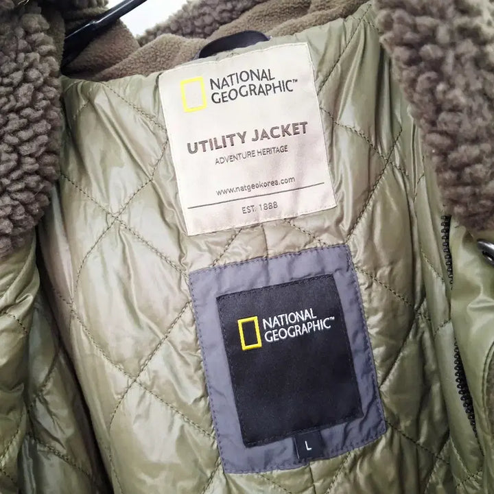 [BUNJANG] National Geographic Lapus Fleece Boucle Jumper Jacket (Khaki, Size 100) / 내셔널지오그래픽 라푸스 플리스 부클 점퍼 후리스 자켓 공용 100 카키