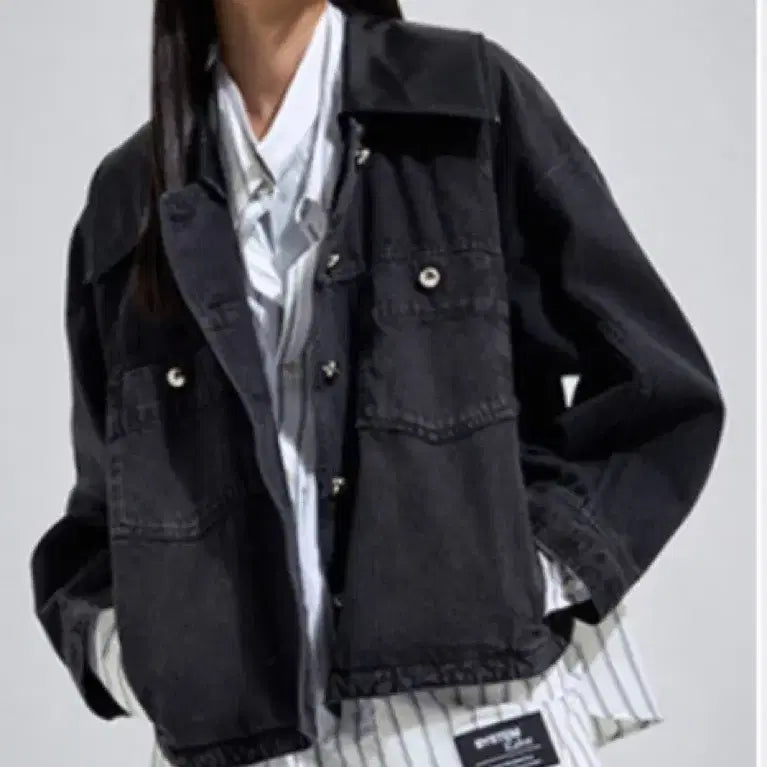 [BUNJANG] System Black Denim Jacket / 시스템 블랙 데님자켓