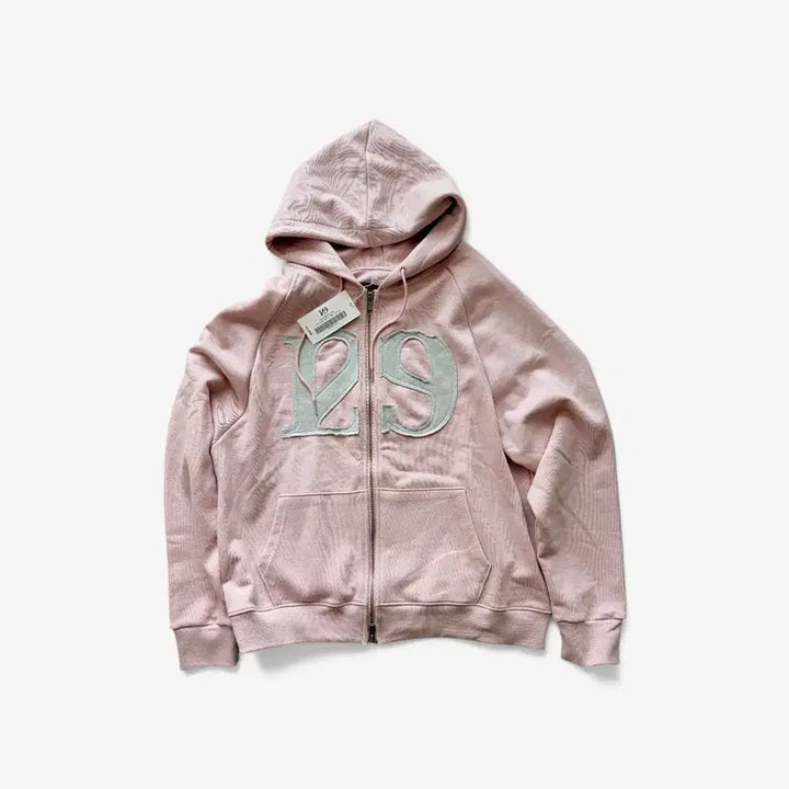 [SOLD OUT] 새상품) 일리고 로고패치 후드 집업 라이트핑크