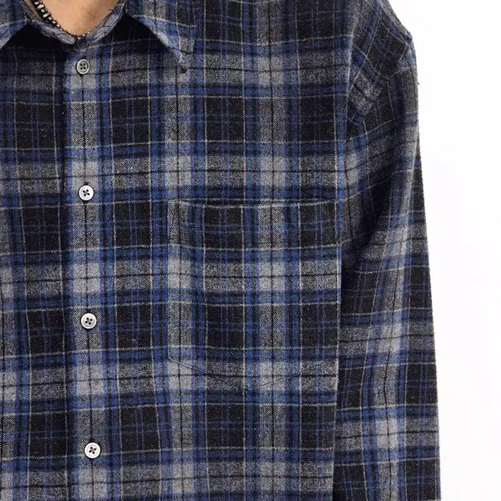 [BUNJANG] Hatching Room Al-yak Wool Checkered Shirt / [새상품]해칭룸 알약 울 체크 셔츠