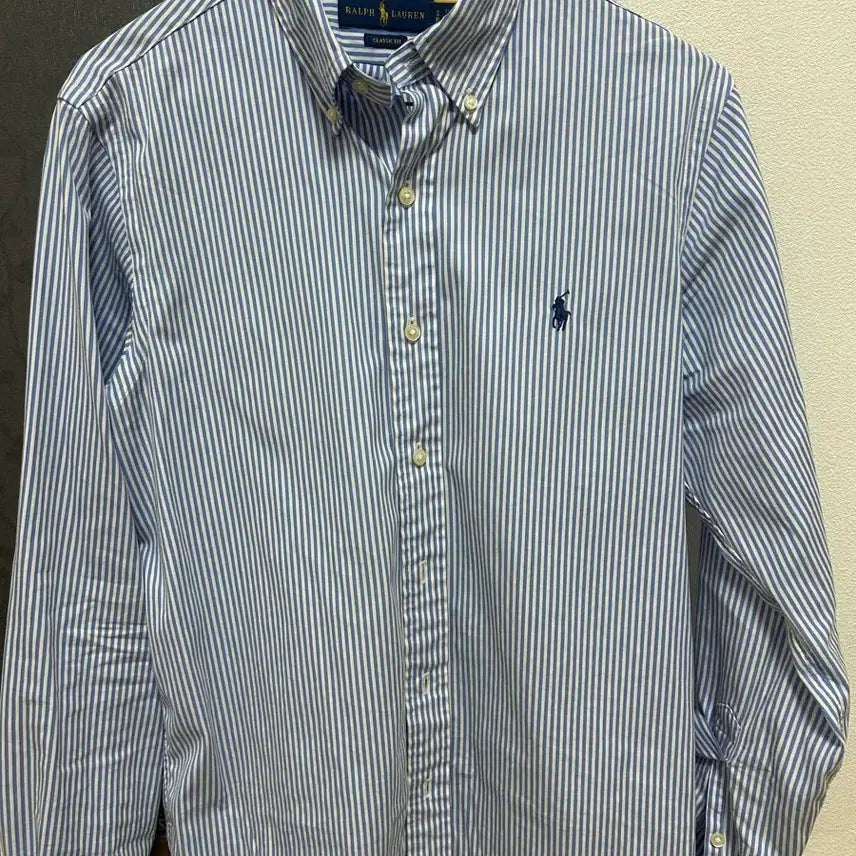 [BUNJANG] Polo Ralph Lauren Sky Blue Striped Shirt / [정품QR] 폴로 랄프로렌 하늘색 스트라이프 셔츠 95~100