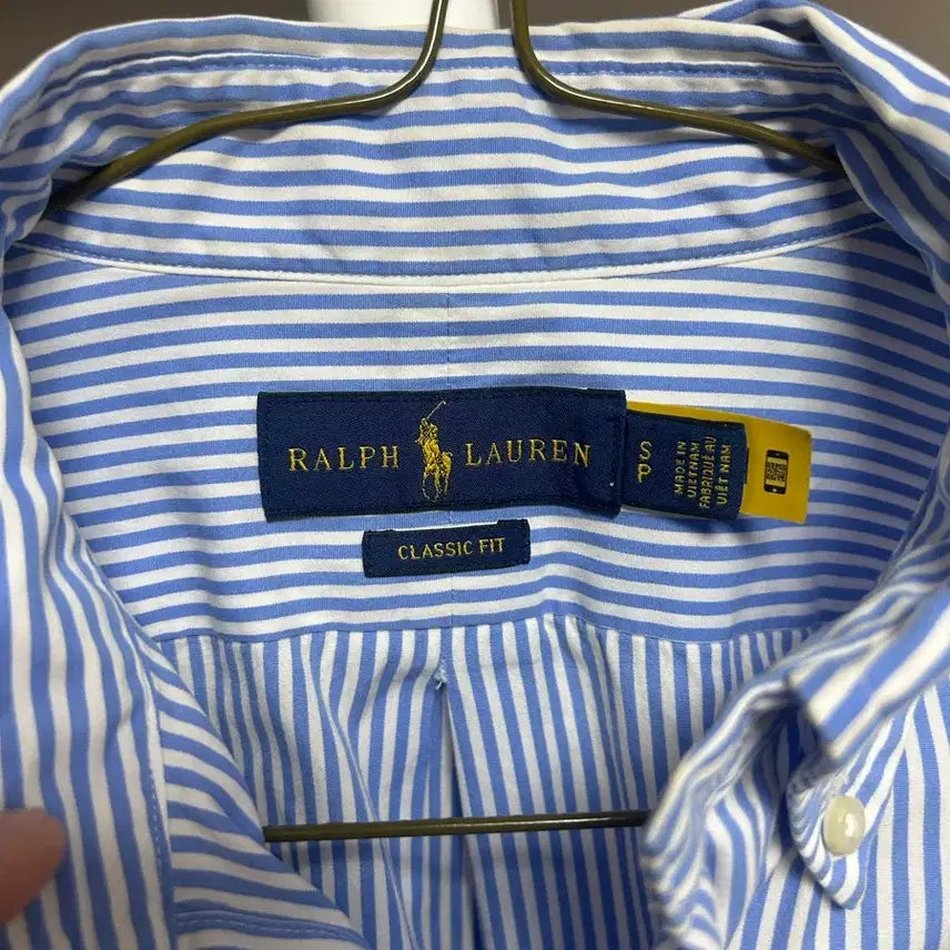 [BUNJANG] Polo Ralph Lauren Sky Blue Striped Shirt / [정품QR] 폴로 랄프로렌 하늘색 스트라이프 셔츠 95~100