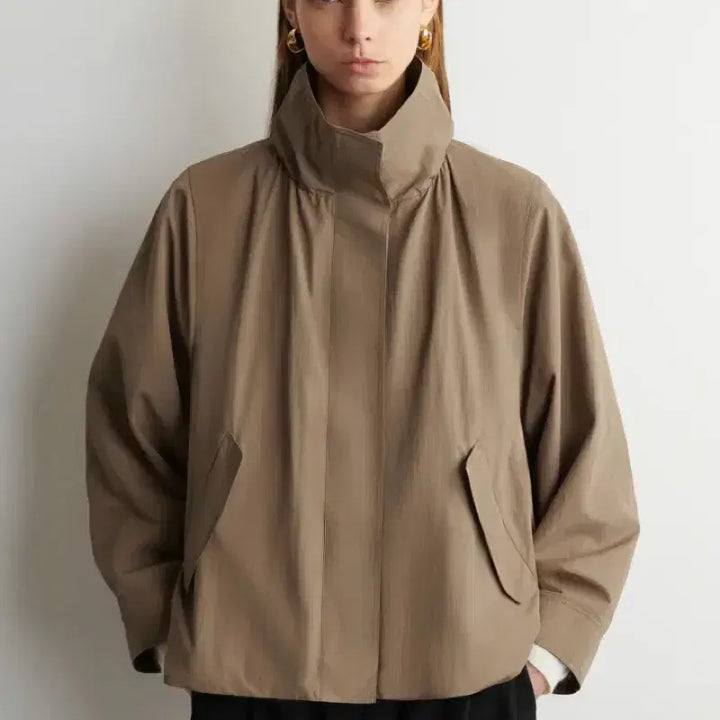 [BUNJANG] COS Nylon Funnel Neck Jacket Beige S / COS 나일론 퍼널넥 재킷 베이지 S